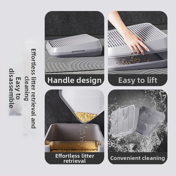 Στρώμα άμμου γάτας Διπλό φίλτρο Λεκάνη άμμου γάτας Τραπέζι άμμου γενικής χρήσης Διαρροές κατά των πιτσιλιών Στρώμα ελέγχου κατά του ναρκωτικού Είδη κατοικίδιων ζώων για γάτες