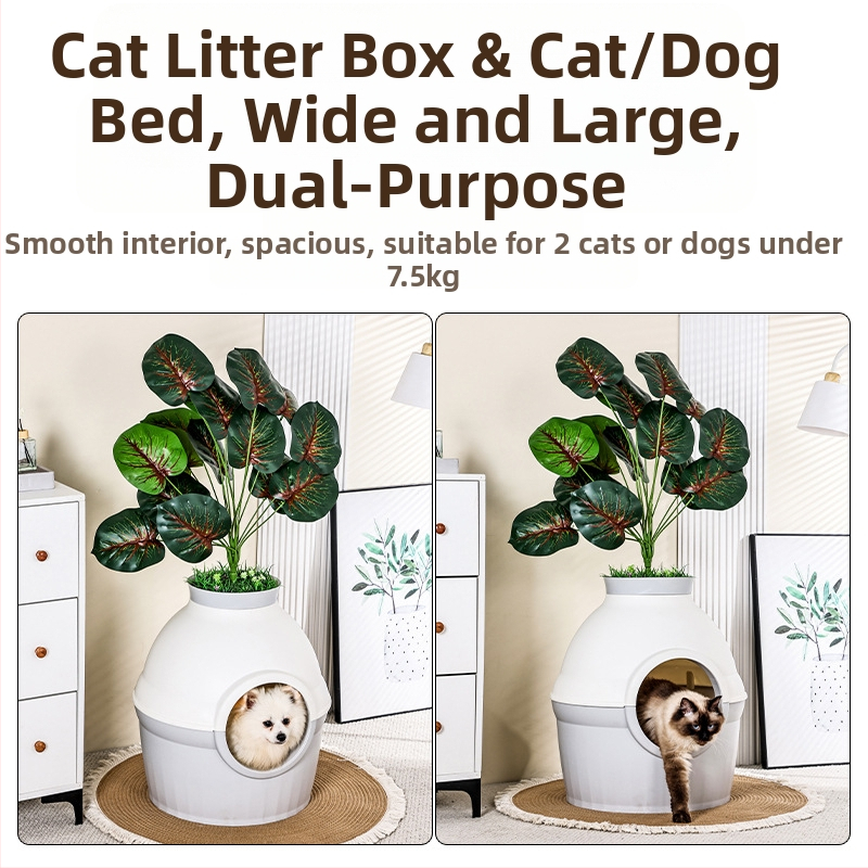 Amazon Pet Cat Nest mačacia podstielka uzavretá zelená rastlina extra veľká protišpičatá vila pre mačky neutrálna pre všetky ročné obdobia