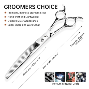 8,0 инча рибена кост плътни зъби извити зъби ножици за красота извити ножици тример за домашни любимци извити зъби ножици за домашни любимци извити зъби