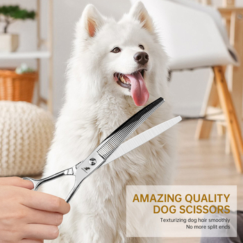 8,0 инча рибена кост плътни зъби извити зъби ножици за красота извити ножици тример за домашни любимци извити зъби ножици за домашни любимци извити зъби