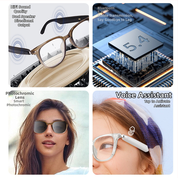 Piiriülesed nutikad Bluetooth-prillid, päikeseprillid, polariseeritud, UV-kaitsega, sinise valguse eest kaitsvad, läbipaistvad läätsed muusika kuulamiseks ja helistamiseks, Gs-07