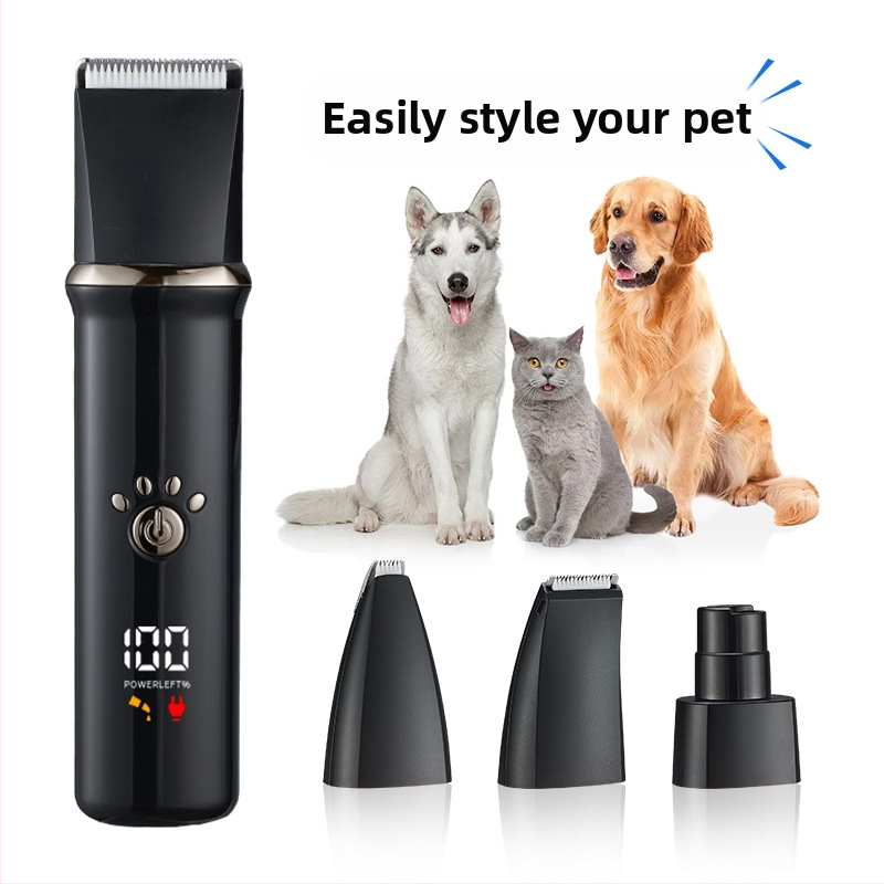 Трансгранична нова електрическа самобръсначка за домашни любимци, бръснене на котки и кучета, електрическа машинка за подстригване на коса, костюм за домашни любимци четири в едно