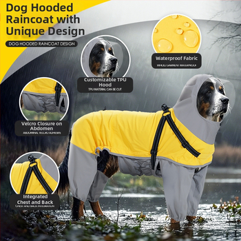 Αδιάβροχο για σκύλους από την Year of the Snake, νέα σειρά προϊόντων για κατοικίδια, μεσαίου και μεγάλου μεγέθους, με διαφανή μάσκα για τετράποδα σκυλιών