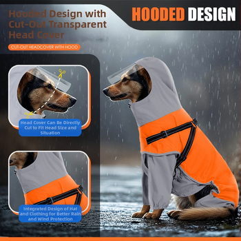 Αδιάβροχο για σκύλους από την Year of the Snake, νέα σειρά προϊόντων για κατοικίδια, μεσαίου και μεγάλου μεγέθους, με διαφανή μάσκα για τετράποδα σκυλιών