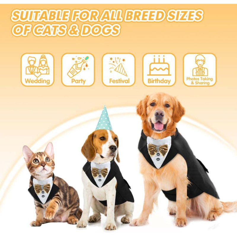 TANPOPO határokon átnyúló új kisállatruha-öltöny szmoking kisállatsál kisállatruházat party jelmezek