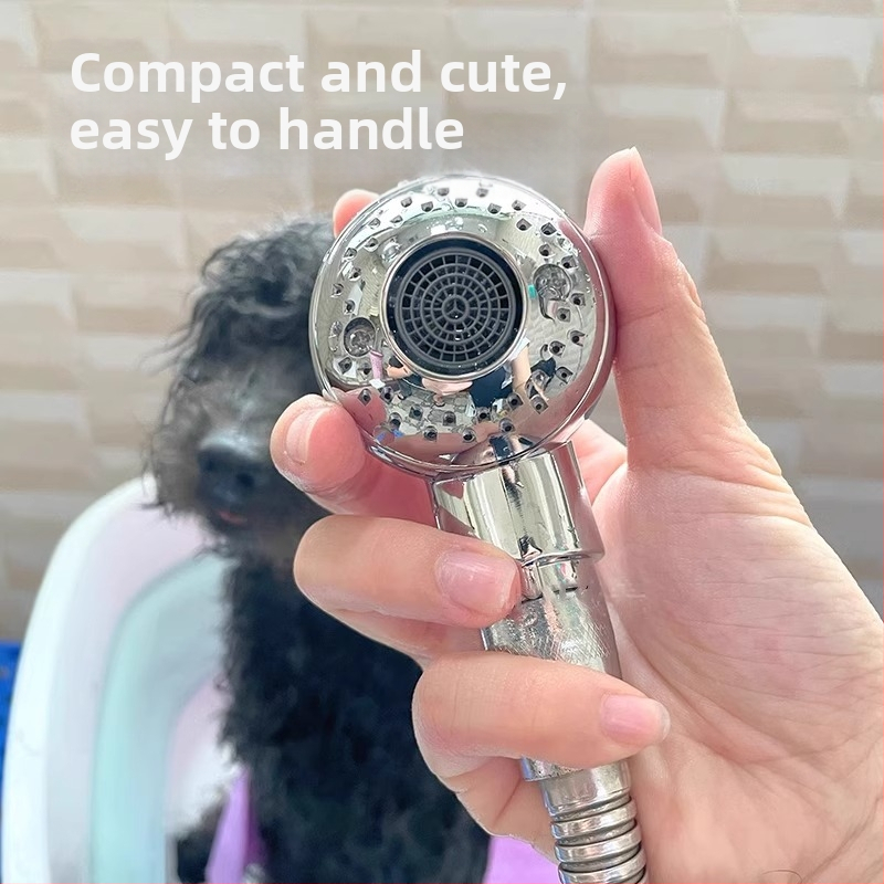 Zuhanyfej kisállatoknak, kutyáknak és macskáknak, masszázs, súrolás, nyomás alatt lévő fej, buborékoltató
