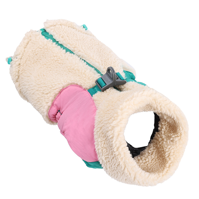 Zimska odjeća za kućne ljubimce, topli i vjetrootporni prsluk od janjeće kože, odjeća za male, srednje i velike pse