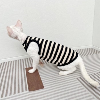 Sphynx Άτριχη Γάτα Γερμανικά Ρούχα Ρετρό Πουλόβερ Ελαστικό Αμάνικο Γιλέκο Κοντό Πόδι Φθινοπωρινό Bf Design Sense