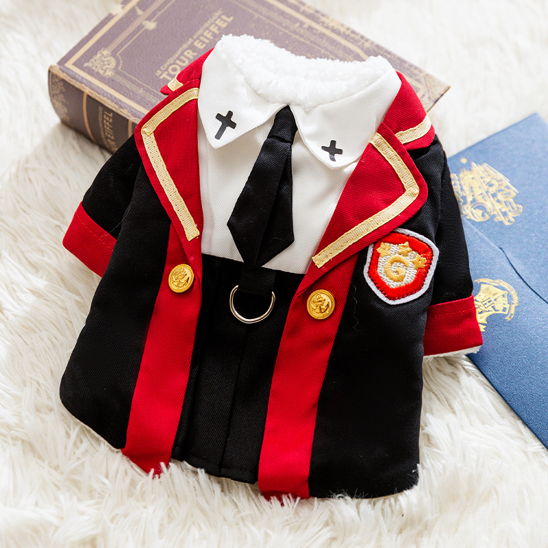 Új kutyaruhák őszi és téli meleg varázslatos főiskolai egyenruha téli szoknya medve kiskutya macska állatruházat