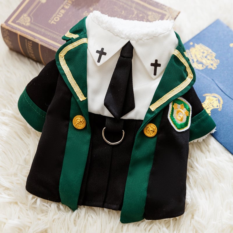 Új kutyaruhák őszi és téli meleg varázslatos főiskolai egyenruha téli szoknya medve kiskutya macska állatruházat