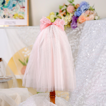 Ρούχα για κατοικίδια, Φούστα τούτου, Φούστα γάζας, Άνοιξη και Καλοκαίρι, Φούστα τούτου πριγκίπισσας, Ροζ, Φούστα τούτου με καρδιά + Πέπλο Κορώνας, Ροζ