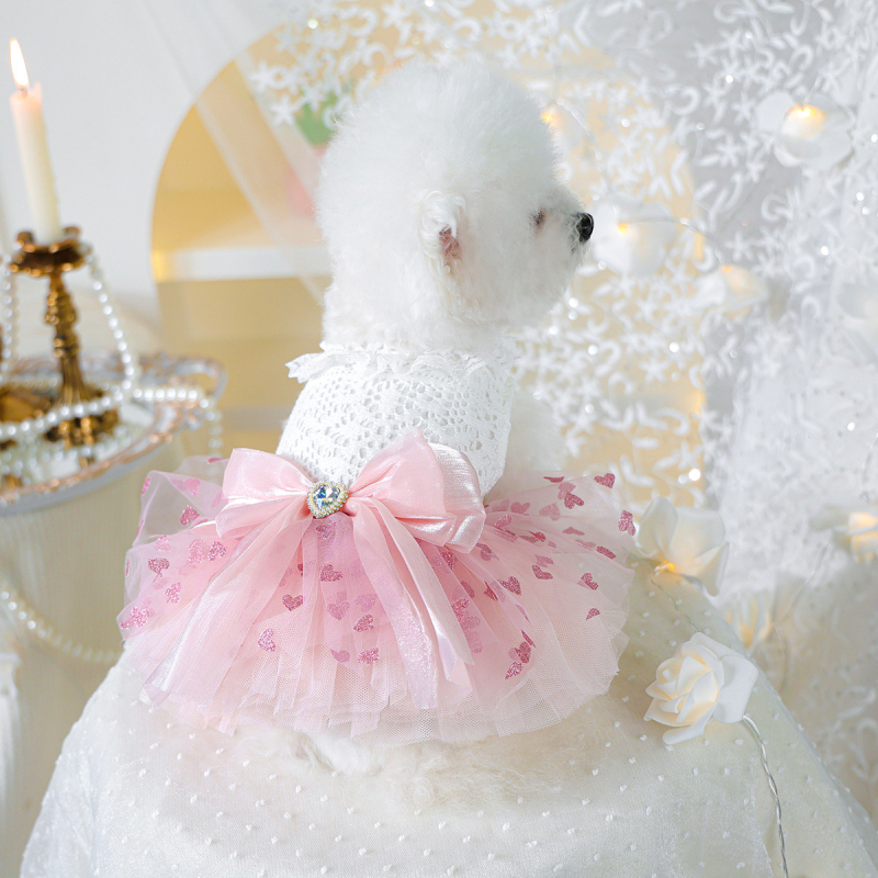 Lemmikloomariided Tutu seelik Marli seelik Kevad- ja suveprintsess Tutu seelik Roosa Südamekujuline Tutu seelik + Kroonloor Roosa