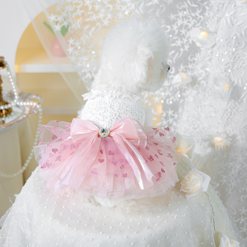 Lemmikloomariided Tutu seelik Marli seelik Kevad- ja suveprintsess Tutu seelik Roosa Südamekujuline Tutu seelik + Kroonloor Roosa