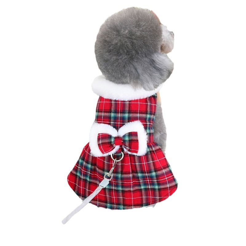 Koerariided sügiseks ja talveks Uus lihtne armas peen lipsuga nišš Ruuduline lemmiklooma puuvillane seelik