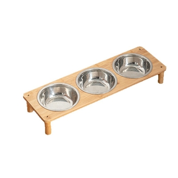 25 piiriülest täispuidust bambusest lemmikloomatarvete kassitoidukaussi, roostevabast terasest kaussi, lekkekindlat lemmikloomade kassi- ja koeratoidukaussi