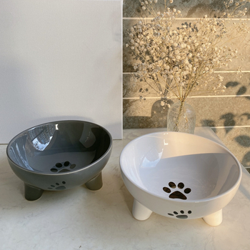 Kerámia macskatál kutyamosó nagy átmérőjű kopogásgátló kutyatál kisállat itatótál macska rizstál kisállat kellékek nagykereskedelem