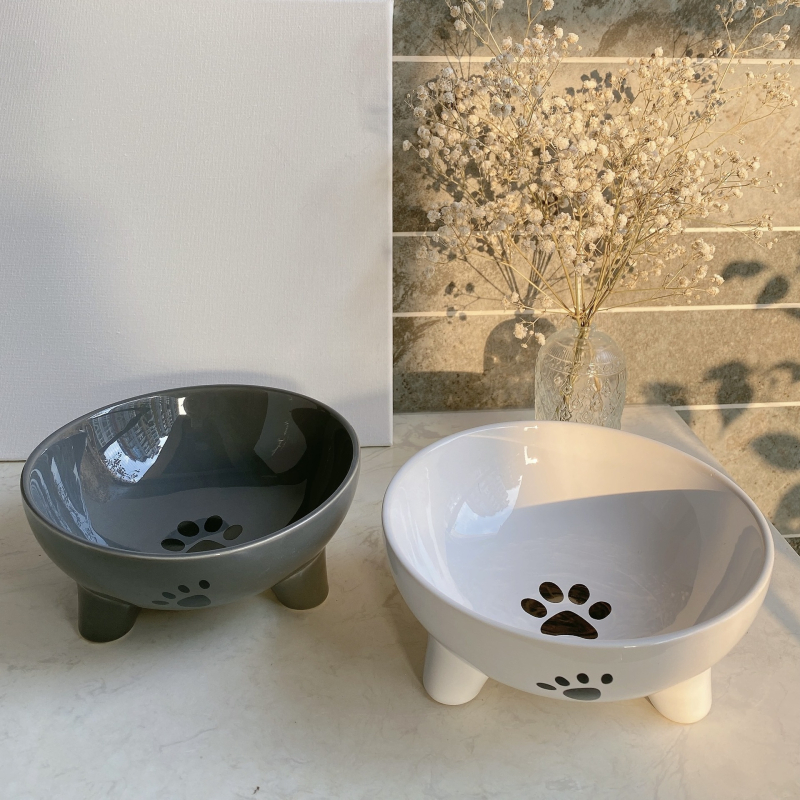 Kerámia macskatál kutyamosó nagy átmérőjű kopogásgátló kutyatál kisállat itatótál macska rizstál kisállat kellékek nagykereskedelem