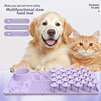 Νέο χαλάκι αργής τροφοδοσίας για κατοικίδια για διασυνοριακή χρήση, αντιπυρετικό χαλάκι αργής τροφοδοσίας, πιάτο φαγητού για σκύλους που γλείφει υγρά και δεν χύνεται, από σιλικόνη με βεντούζα