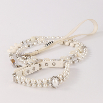 ZHOUS νέο σκύλος γάτα μεγάλο μαργαριτάρι κολάρο με διαμάντια κατοικίδιο μικρό σκυλί κολάρο με χάντρες από συρματόσχοινο