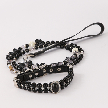 ZHOUS νέο σκύλος γάτα μεγάλο μαργαριτάρι κολάρο με διαμάντια κατοικίδιο μικρό σκυλί κολάρο με χάντρες από συρματόσχοινο