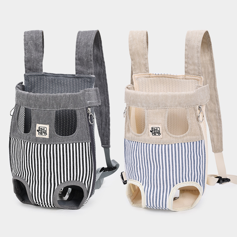 Koera triibulise seljakoti turvaköie disainiga lemmiklooma väljaminekukott mugav hingav sabaga kassi seljakott