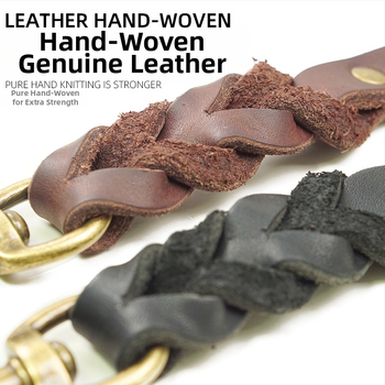 Νέο διασυνοριακό δερμάτινο σχοινί έλξης για σκύλους, ανθεκτικό στη φθορά, ανθεκτικό στη φθορά, ανώτερης στρώσης δέρμα, αλυσίδα για σκύλους σε απόθεμα χονδρικής