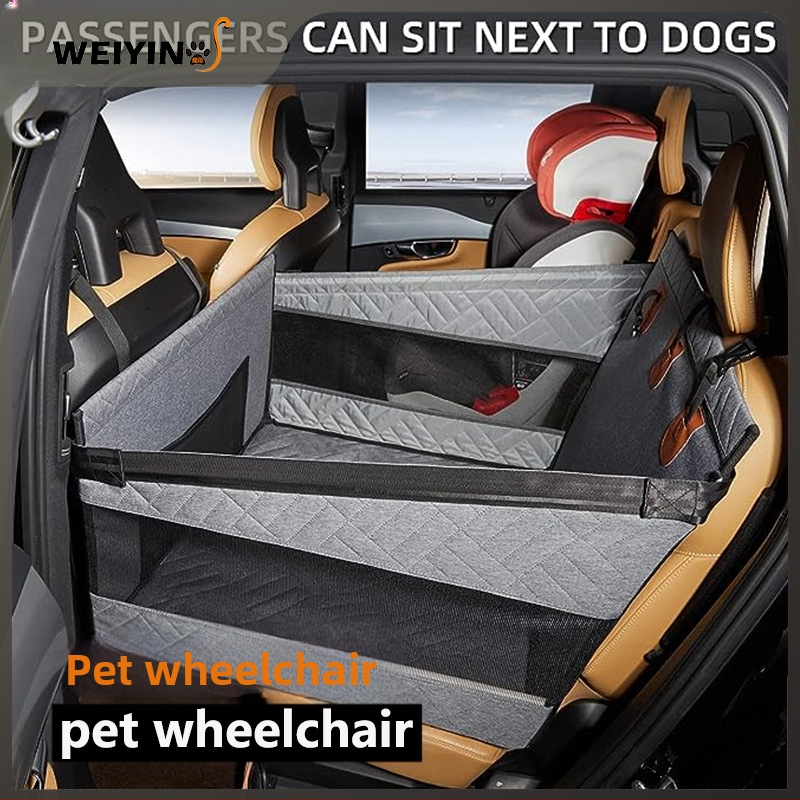 Kisállatszállító kosár autó hátsó kutyaszőnyeg, merevített aljú, hálóval, kék, vízálló, szennyeződésmentes kisállatszőnyeg