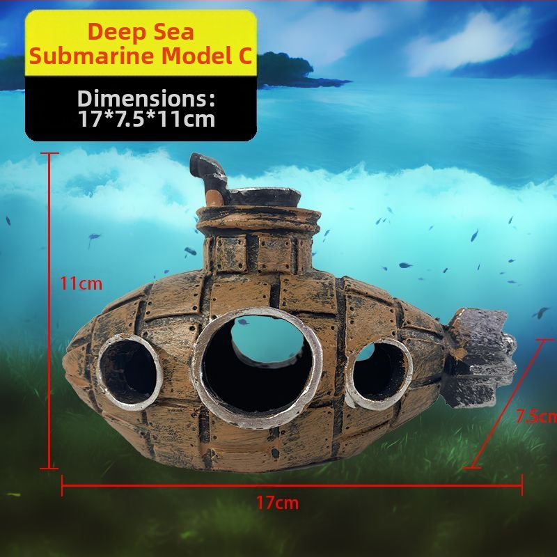 Akvárium Kis Halas Menőház Gyanta Dekorációk Díszek Akvárium Tájkép Szimuláció Tengeralattjáró Díszek Akvárium Kellékek