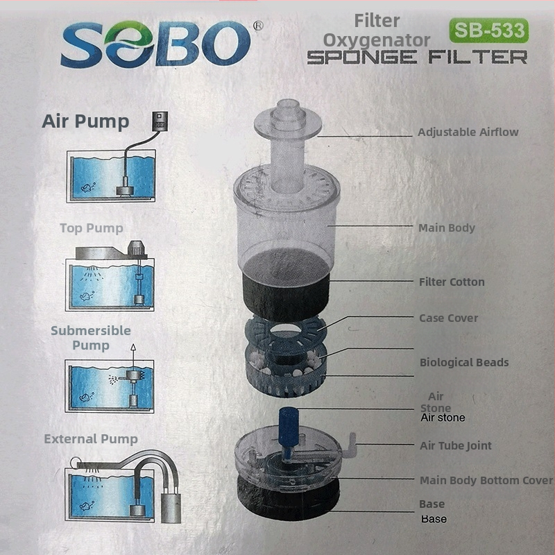 „Songbao“ vandens goblino trijų viename filtro keraminis apvalus akvariumas mažas akvariumas deguonimi prisotintas pneumatinis mini siurbimo tualetas