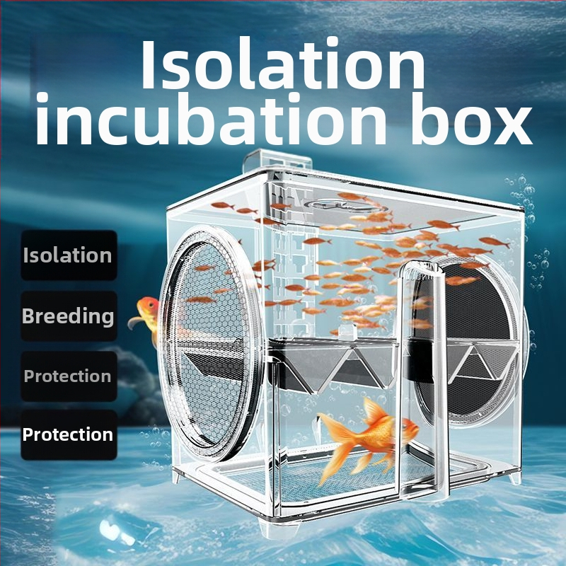 SQG Кутия за изолация на аквариум, акрилна кутия за размножаване на гупи, тропическа риба, малка риба, производствена къща за млади рибки