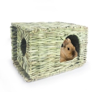 „Temu Hot“ sulankstomas šiaudinis triušio namelis lengvai laikomam žiurkėno narveliui, natūralūs vandens augalai, rankomis austas vandens augalų lizdas