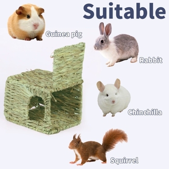 „Temu Hot“ sulankstomas šiaudinis triušio namelis lengvai laikomam žiurkėno narveliui, natūralūs vandens augalai, rankomis austas vandens augalų lizdas