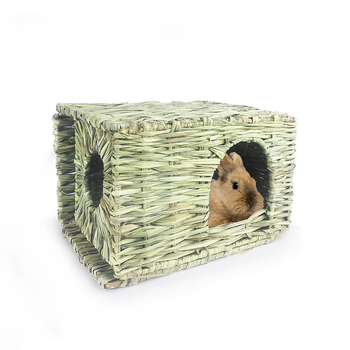 „Temu Hot“ sulankstomas šiaudinis triušio namelis lengvai laikomam žiurkėno narveliui, natūralūs vandens augalai, rankomis austas vandens augalų lizdas