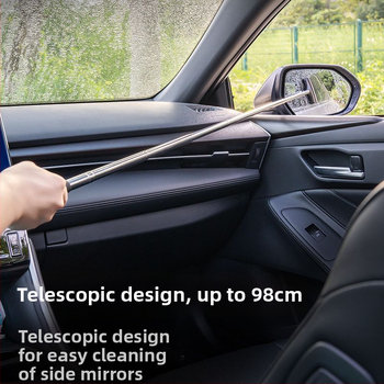 Automobilio galinio vaizdo veidrodėlio valytuvas iš nerūdijančio plieno priekinio stiklo valytuvas, ištraukiamas nešiojamas valytuvas, langų valytuvų valymas