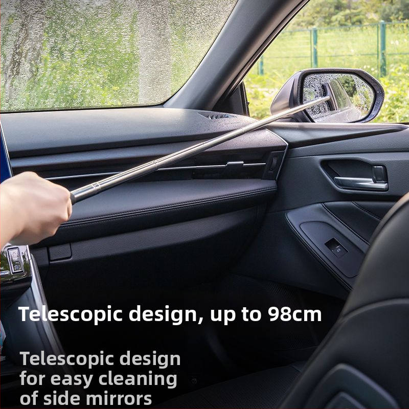 Чистачка за огледало за обратно виждане от неръждаема стомана за предно стъкло, прибираща се преносима чистачка за почистване на прозорци