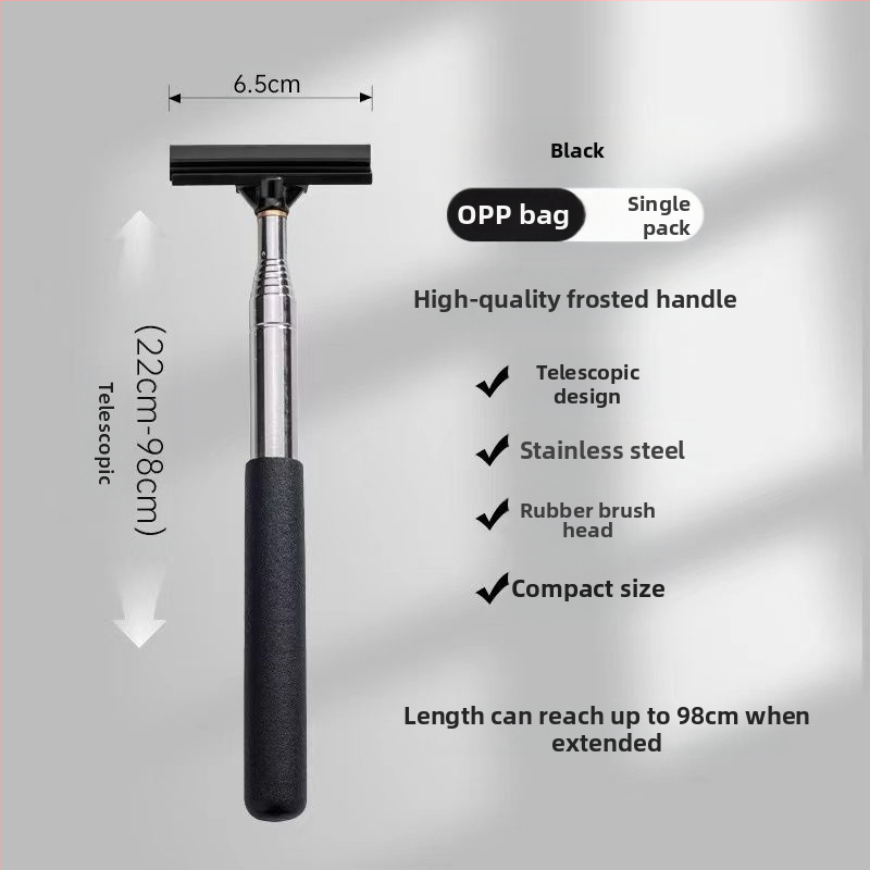 Automobilio galinio vaizdo veidrodėlio valytuvas iš nerūdijančio plieno priekinio stiklo valytuvas, ištraukiamas nešiojamas valytuvas, langų valytuvų valymas