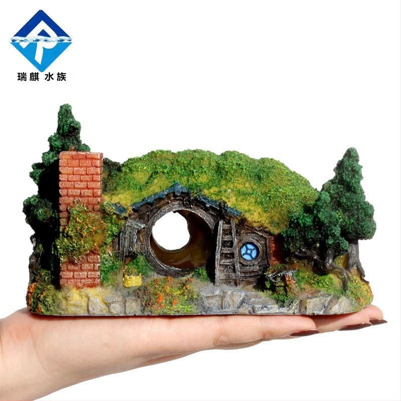 Ruiqi Acvariu Peisaj Castel Decorare Ornamente Mici Hobbit Casă Acvariu de Pește Casă din Lemn Acasă Aprovizionare Transfrontalieră