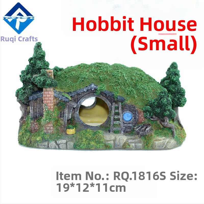 Ruiqi Аквариум Пейзаж Декорация Замък Орнаменти Малка Къща за Аквариум за Риби Дървена Къща Дом Трансгранична Доставка