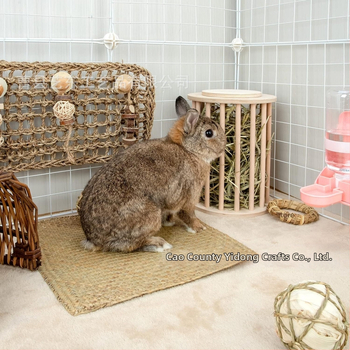 Ξύλινη ταΐστρα σανού κουνελιών για διασυνοριακά είδη κατοικίδιων, κάθετη εξωτερική ταΐστρα, ράφι αποθήκευσης σανού με καπάκι