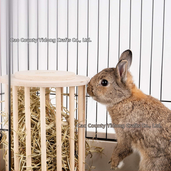 Ξύλινη ταΐστρα σανού κουνελιών για διασυνοριακά είδη κατοικίδιων, κάθετη εξωτερική ταΐστρα, ράφι αποθήκευσης σανού με καπάκι
