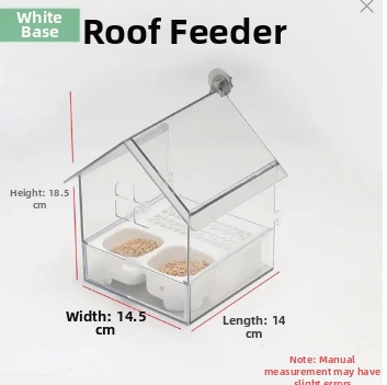 Papagoi söögikast katusele, päikeseline, must, fööniks, pojeng, lindude läbipaistev veesöögikast, kergesti puhastatav, B