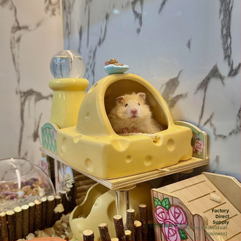 Hamsteripesa 2025. aasta suvine uus mudel Kuldse Karu jahutusmaja Jahutav keraamiline jäätunne Lihtne puhastada Ümarad nurgad Lemmikloomadele pole muhke