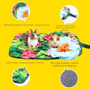 Amazon Temu Нова подложка за хранене на морски свинчета Rabbit за облекчаване на настроението Квадратна градинска подложка за душене на зайци Chinchilla