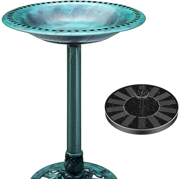 Tehase poolt tarnitud õues kasutatav purskkaevu linnuvann, lihtne lindude söögimaja pumbaga, plastist lillepott päikesepumbaga