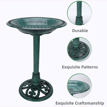 Tehase poolt tarnitud õues kasutatav purskkaevu linnuvann, lihtne lindude söögimaja pumbaga, plastist lillepott päikesepumbaga