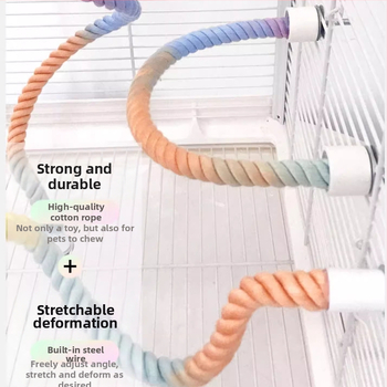 Κρεμαστό σχοινί παπαγάλου, κούνια για πουλιά, διακόσμηση κλουβιού πουλιών, δέρμα τίγρης, παιώνια, σπιράλ αναρρίχησης, βαμβακερό σχοινί Xuan Feng, κρεμαστό παιχνίδι