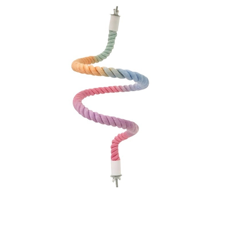 Papagal agățat frânghie leagăn pasăre stand rack pasăre colivie decor tigru piele bujor alpinism spirală bumbac frânghie Xuan Feng agățat rack jucărie