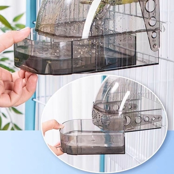 Νιπτήρας μπάνιου Tangrui Parrot Anti-Escape Κουτί μπάνιου Tiger Skin Black Phoenix High Transparent Εξωτερική πανοραμική θήκη για πουλιά μπάνιου