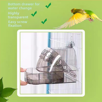 Νιπτήρας μπάνιου Tangrui Parrot Anti-Escape Κουτί μπάνιου Tiger Skin Black Phoenix High Transparent Εξωτερική πανοραμική θήκη για πουλιά μπάνιου