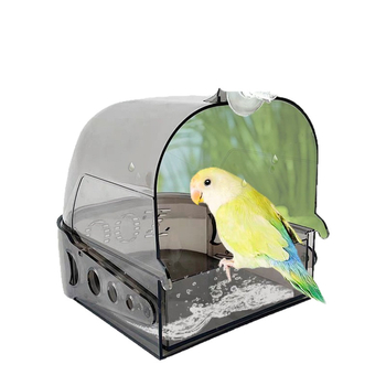 Νιπτήρας μπάνιου Tangrui Parrot Anti-Escape Κουτί μπάνιου Tiger Skin Black Phoenix High Transparent Εξωτερική πανοραμική θήκη για πουλιά μπάνιου